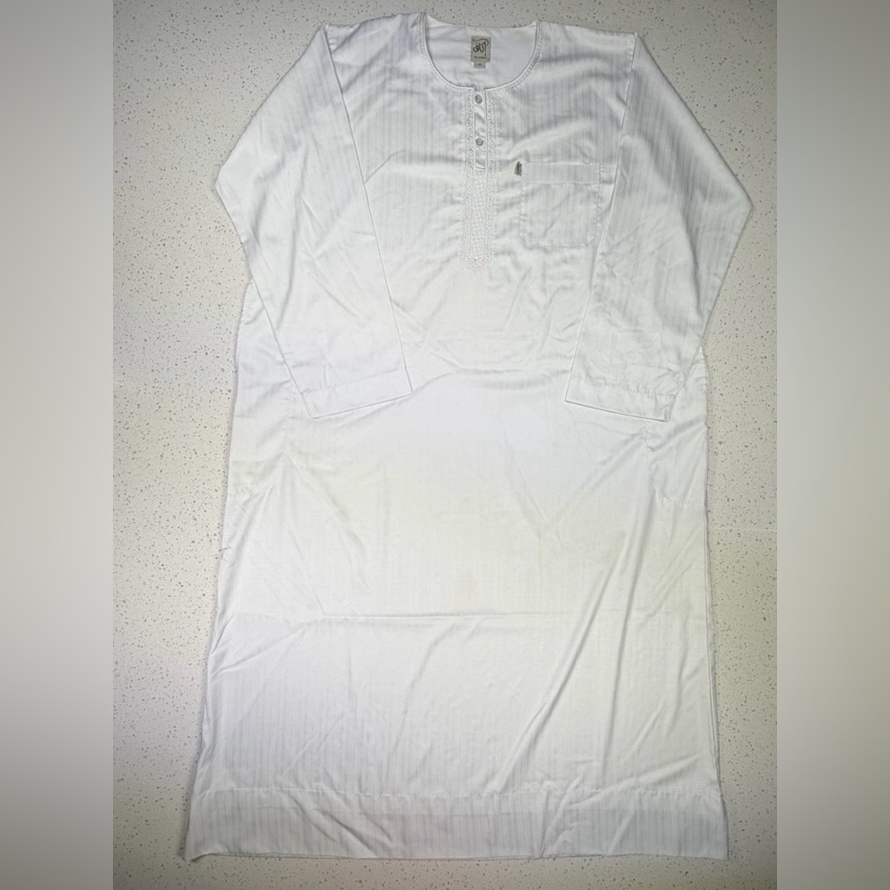 Men's White Cotton Kaftan tunic Set Size 56 with under pants and pockets